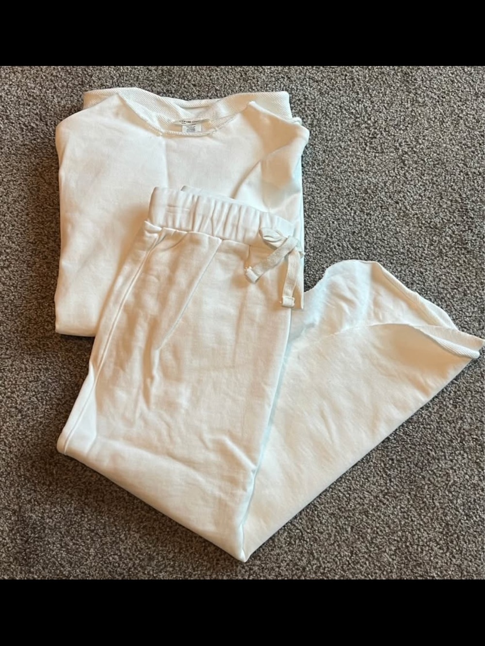 Cozy Off White oversized Top and Skirt Set - Drawstring waist Brand New Large